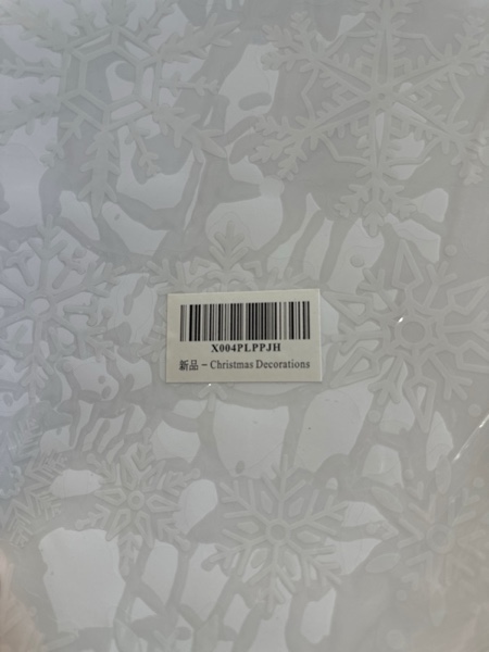Condition photo showing New/Like New for Christmas Party Decorations - Snowflake Window Clings Stickers for Glass | Christmas Decorations Indoor Outdoor - Holiday Santa Claus Reindeer Decals Xmas Decor Party Favors Supplies for Outside 2025 White Red