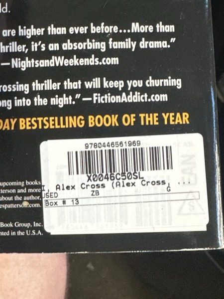 Condition photo showing New/Like New for I, Alex Cross