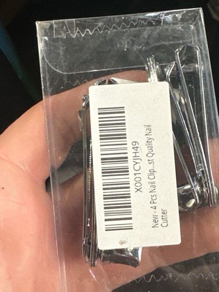 Condition photo showing New/Like New for 4 Pcs Nail Clippers for Fingernails and Tonenail by QLL - Swing Out Nail Cleaner/File - Sharpest Stainless Steel Clipper - Wide Easy Press Lever - Nail Cutter