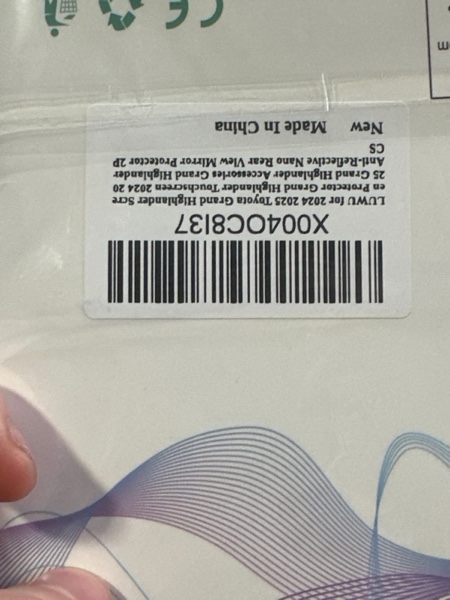 Condition photo showing New/Like New for LUWU for 2024 2025 Toyota Grand Highlander Screen Protector Grand Highlander Touchscreen 2024 2025 Grand Highlander Accessories Grand Highlander Anti-Reflective Nano Rear View Mirror Protector 2PCS 2024 2025 Grand Highlander Rear View Mirror screen(Nano)