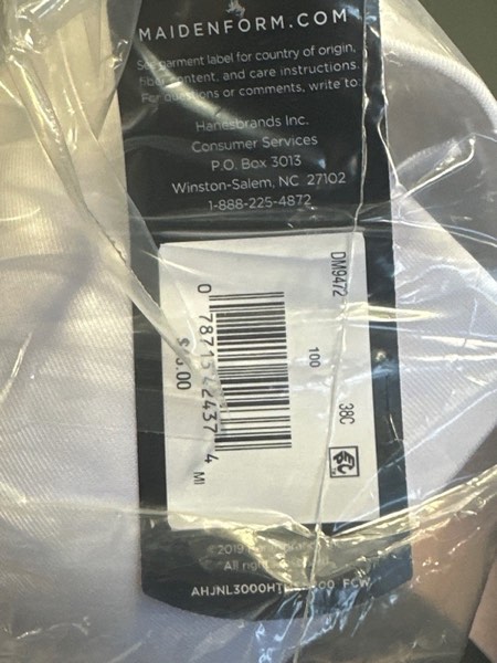 Condition photo showing New/Like New for Maidenform Women's Full Coverage Strapless Underwire Bra 38C White