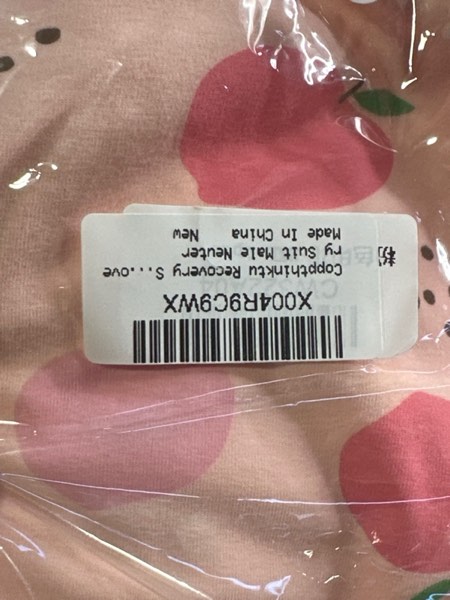 Condition photo showing New/Like New for Recovery Suit for Dogs Dog Surgery Suit Female Spay, Dog Surgery Recovery Suit Male Neuter, Breathable Dog Onesie Body Suits to Stop Licking Scratching Wounds for Small Medium Dogs Cone Alternative Pink Apple X-Large
