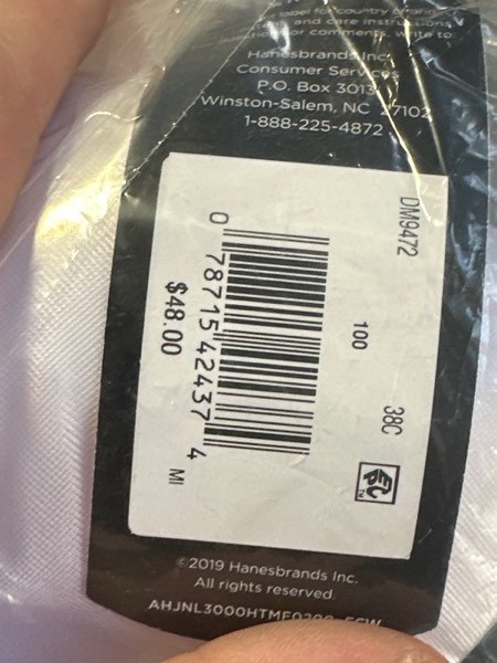 Condition photo showing New/Like New for Maidenform Women's Full Coverage Strapless Underwire Bra 38C White