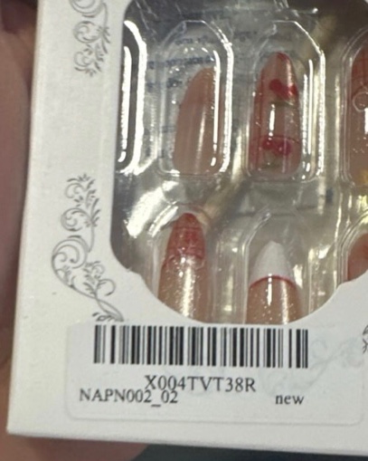 Condition photo showing New/Like New for Christmas Press on Nails - Almond White French Tip Fake Nails Nude Pink Cat Eye False Nails with Cute Cherry Bow New Year Glossy Stick on Nail Full Cover Glue on Nail for Women Girls 12 Sizes - 24 Pcs