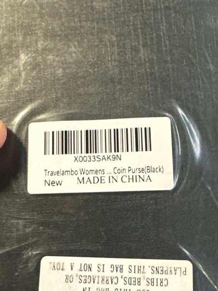 Condition photo showing New/Like New for Travelambo Small Women’s Wallet with 2 ID Windows — RFID Blocking Bifold Leather Card Holder Purse with Zipper Coin Pocket (Black Cross)