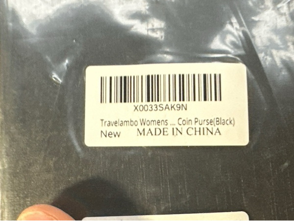 Condition photo showing New/Like New for Travelambo Small Women’s Wallet with 2 ID Windows — RFID Blocking Bifold Leather Card Holder Purse with Zipper Coin Pocket (Black Cross)