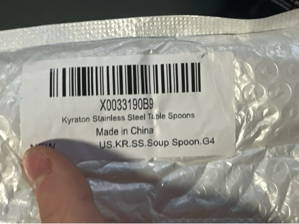 Condition photo showing New/Like New for Kyraton Soup Spoons (4 Pieces) — Stainless Steel Thick Heavy Weight Table Spoons, Asian Chinese Japanese Spoon Set for Cereal Ramen, Dishwasher Safe (Silver)