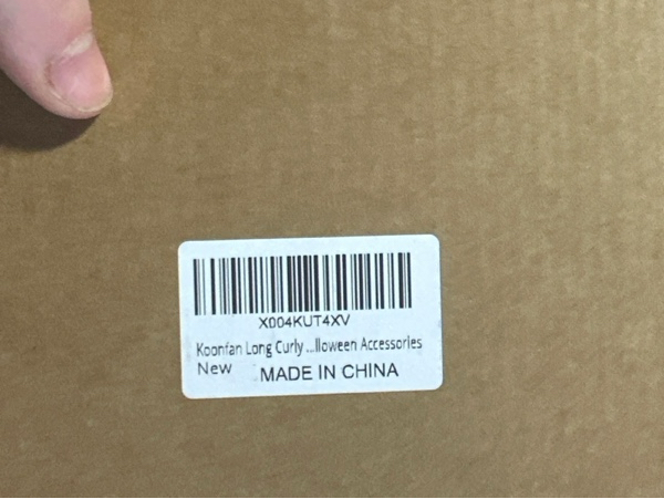 Condition photo showing New/Like New for Long Curly Fake Wizard Beard — Men’s Realistic Costume Beard for Party Halloween (Brown)