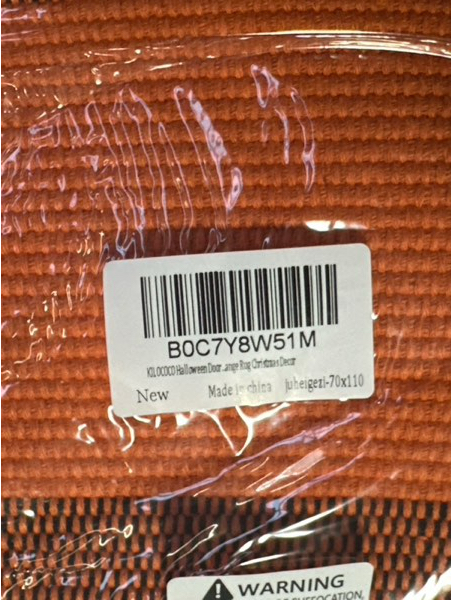 Condition photo showing New/Like New for KILOCOCO Halloween Doormat (2.3'x3.6') — Buffalo Plaid Rug Outdoor Rug for Thanksgiving — Washable Fall Doormats Layered Front Door Mat for Porch/Farmhouse/Entryway/Patio (Orange Rug Christmas Decor)
