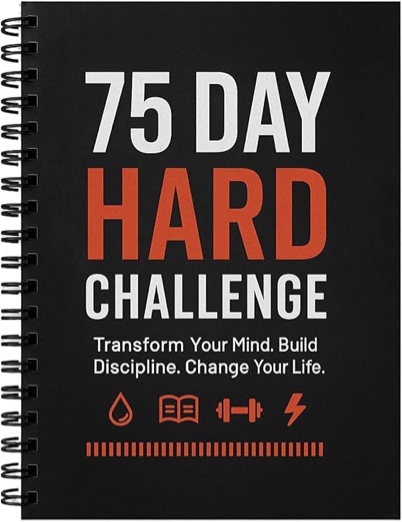 75 Day Hard Challenge Journal for Men or Women – 75 Hard Challenge Book with Daily Planner, Rainbow Pages & Wellness Trackers – 75 Challenge Planner Tracker for Fitness, Habits & Self-Care