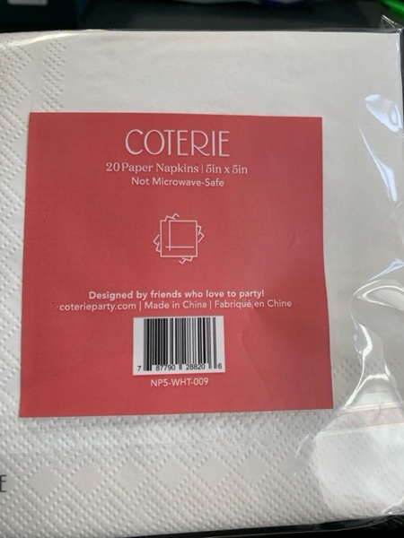 Condition photo showing New/Like New for Coterie Holiday Santa Cocktail Napkins (Set of 20) - Christmas Cocktail Napkins, Fun Cocktail Napkins, Funny Paper Napkins, Witty Holiday Napkins | 5" Paper Napkins