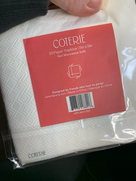 Condition photo showing New/Like New for Coterie Holiday Santa Cocktail Napkins (Set of 20) - Christmas Cocktail Napkins, Fun Cocktail Napkins, Funny Paper Napkins, Witty Holiday Napkins | 5" Paper Napkins