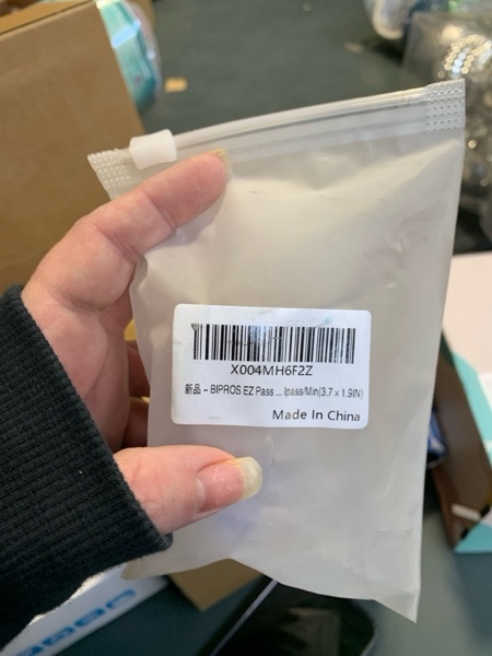 Condition photo showing New/Like New for BIPROS EZ Pass Holder – EZPass Holder for Windshield with Suction Cup Mount, Only Fits EZ Pass Mini (3.7" x 1.9"), Requires Removing Ezpass Original Velcro (Art, 1) clear