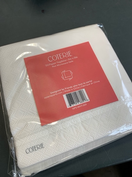 Condition photo showing New/Like New for Coterie Holiday Santa Cocktail Napkins (Set of 20) - Christmas Cocktail Napkins, Fun Cocktail Napkins, Funny Paper Napkins, Witty Holiday Napkins | 5" Paper Napkins