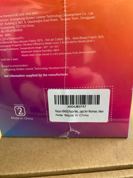 Condition photo showing New/Like New for Rasav KN95 Face Masks, Comfortable 5 Layer Cup Dust Safety Mask, Muti-colored Design KN95 Mask for Women, Men