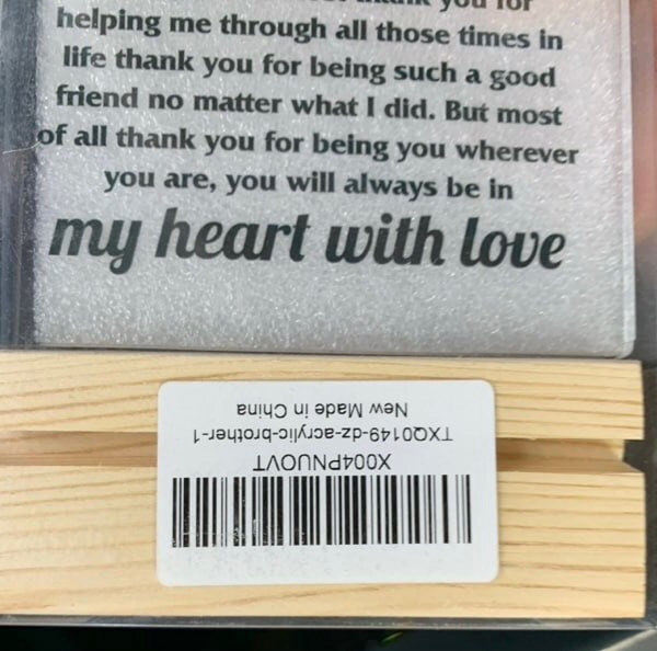Condition photo showing New/Like New for Best Gifts for Brothers, Desk Decor for Home Office, Inspirational to My Brother Acrylic Signs, Christmas Birthday Thanksgiving Gifts, Thank You for Being There When I Need You The Most