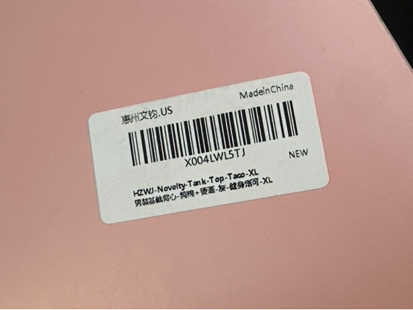 Condition photo showing New/Like New for HZWJ Novelty Tank Top, Taco (XL, Grey)