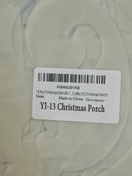Condition photo showing New/Like New for 13 Pieces Christmas Stencils for Painting on Wood — Reusable Welcome Merry Christmas Tree Stencil, Large Nativity Let it Snow Believe Templates for Porch Sign Doormats Crafts (13 Christmas Porch)