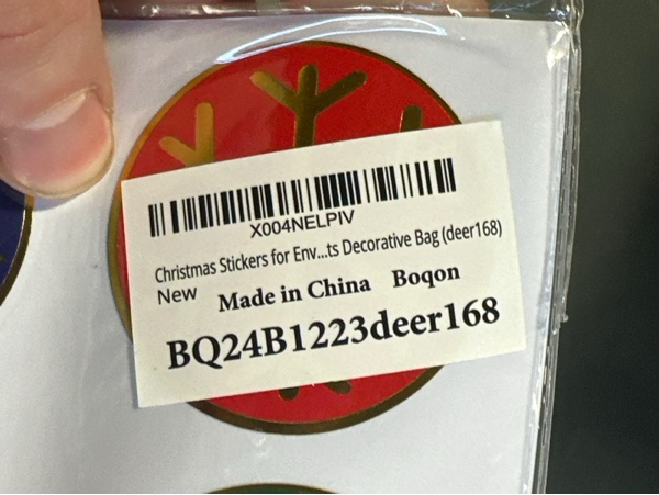 Condition photo showing New/Like New for Christmas Stickers for Envelope Seals Cards Making Crafts — 2-Inch Round Happy Holiday Christmas Label Card Vinyl Stickers for Mailing Baked Goods Gifts Decorative Bag (deer168)