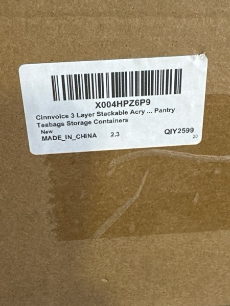 Condition photo showing New/Like New for Cinnvoice 3-Layer Stackable Acrylic Tea Bag Organizer — Clear Acrylic Tea Bag Holder — Clear Tea Caddy for Countertop Kitchen Office Cabinet Pantry Teabags Storage Containers