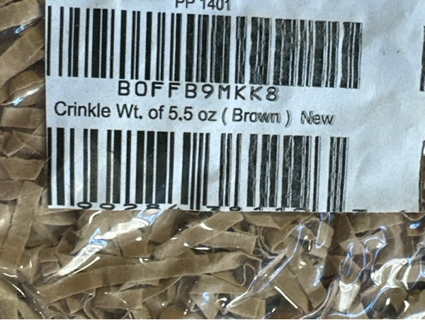Condition photo showing New/Like New for Brown Crinkle Paper Filler (5.5oz) – Shredded Paper for Gift Baskets, Bridesmaid Proposal Gifts, Basket Filler for Christmas, Wedding, Birthday & Craft Gift Boxes