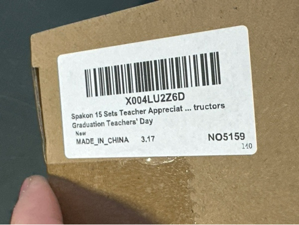 Condition photo showing New/Like New for Spakon 15 Sets Thank You Teacher Magnetic Bookmarks Gifts: Leather Bookmarks with Thank You Cards and Organza Bags for Men/Women’s Book Accessories