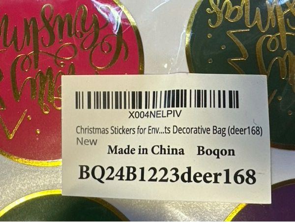 Condition photo showing New/Like New for Christmas Stickers for Envelope Seals Cards Making Crafts — 2-Inch Round Happy Holiday Christmas Label Card Vinyl Stickers for Mailing Baked Goods Gifts Decorative Bag (deer168)