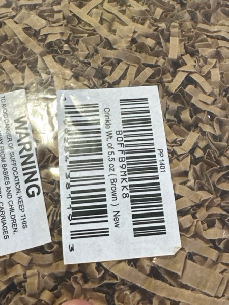 Condition photo showing New/Like New for Brown Crinkle Paper Filler (5.5oz) – Shredded Paper for Gift Baskets, Bridesmaid Proposal Gifts, Basket Filler for Christmas, Wedding, Birthday, & Craft Gift Boxes