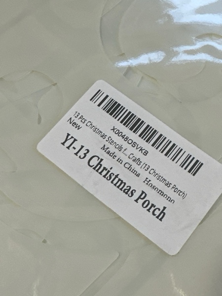 Condition photo showing New/Like New for 13 Pieces Christmas Stencils for Painting on Wood — Reusable Welcome Merry Christmas Tree Stencil, Large Nativity Let it Snow Believe Templates for Porch Sign Doormats Crafts (13 Christmas Porch)