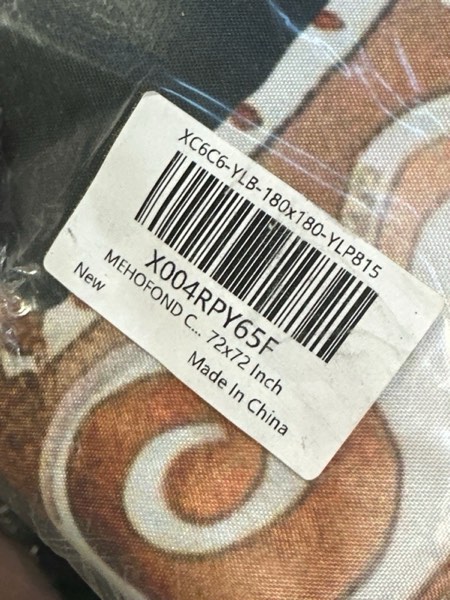 Condition photo showing New/Like New for MEHOFOND Christmas Gingerbread Man Shower Curtains — Black Cute Gingerbread House Snowman Bathroom Decor, Winter Christmas Holiday Shower Curtain for Bathroom Decor, Waterproof Fabric with 12 Hooks (72x72 Inches)