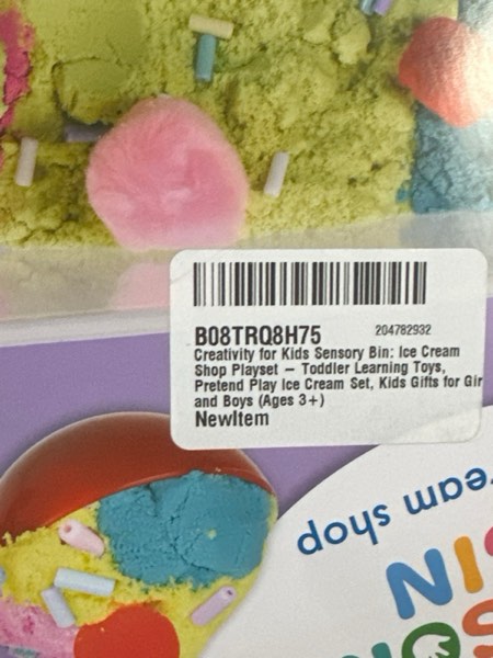 Condition photo showing New/Like New for Creativity for Kids Sensory Bin: Ice Cream Shop Playset - Toddler Learning Toys, Pretend Play Ice Cream Set, Kids Gifts for Girls and Boys (Ages 3+)