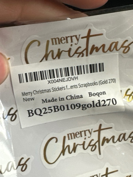 Condition photo showing New/Like New for Merry Christmas Stickers for Cards Making — Merry Christmas Word Vinyl Decals for Crafts, Label Bag Gifts Presents Scrapbooks (Gold 270)