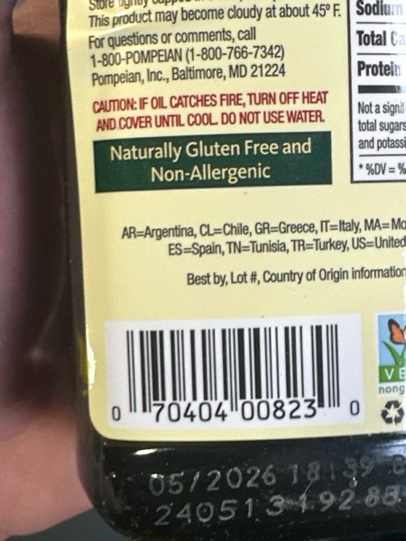 Condition photo showing New/Like New for Pompeian Rich Taste Olive Oil, High Heat Cooking, Baking & Sauteing, High Smoke Point, 16 Fl Oz