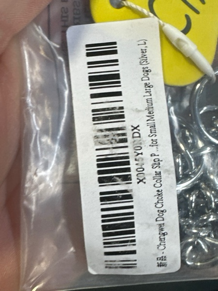 Condition photo showing New/Like New for ChampWei Heavy Chain Dog Metal Collars, Adjustable Weather Proof Alloy Steel Necklace for Small Medium Large Dogs (Silver, L) Silver L