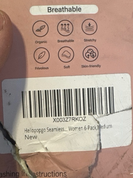 Condition photo showing New/Like New for Hellopopgo Seamless Thongs For Women V-waisted No Show Thong Seamless Panties Breathable Comfortable Underwear Womens 6-Pack Medium Multicolored-b1-6pack