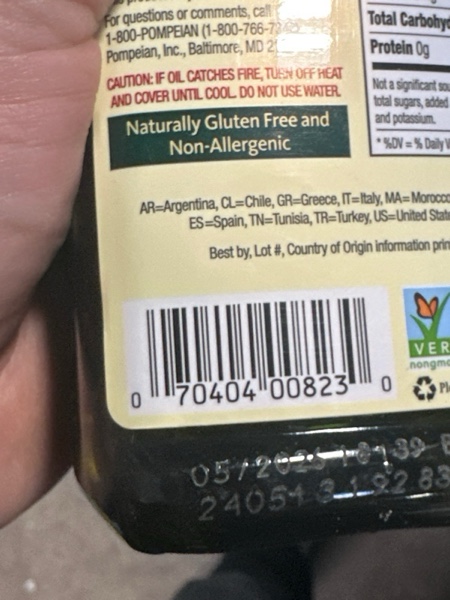 Condition photo showing New/Like New for Pompeian Rich Taste Olive Oil, High Heat Cooking, Baking & Sauteing, High Smoke Point, 16 Fl Oz