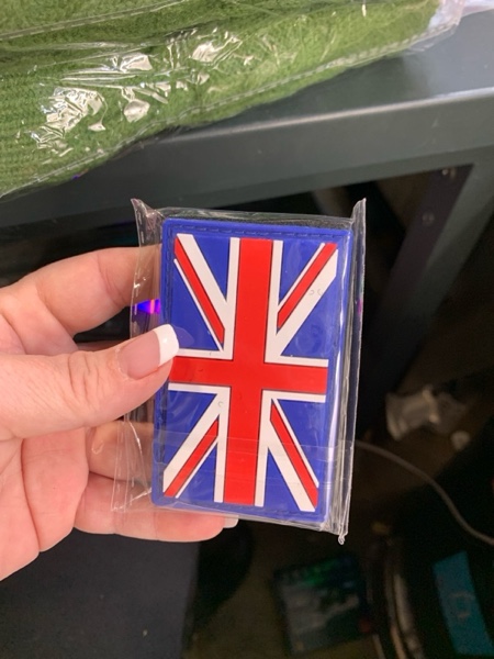 Condition photo showing New/Like New for QQSD United Kingdom UK Flag Patch British Tactical Union Jack Patch - PVC Hook and Loop Fastener Patch