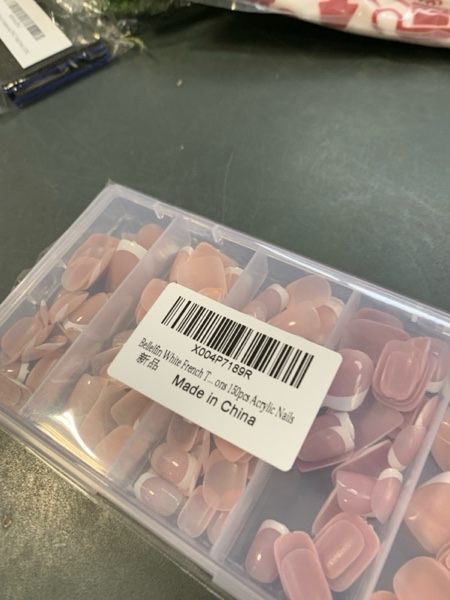Condition photo showing New/Like New for Bellelfin 5-Color Mixed Set French Tip Press on Nails For Women, 150 Pcs White French Nail Tips Fake Nails, 15 Size Extra Short Square Press on Nails.Square French Full Cover Acrylic Nails Press Ons