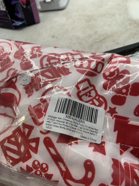 Condition photo showing New/Like New for Giftdigger Mardi Gras Shirts for Men Funny 3D Print Button Up Shirt for Men Holiday Casual Aloha Hawaiian Short Sleeve Shirts