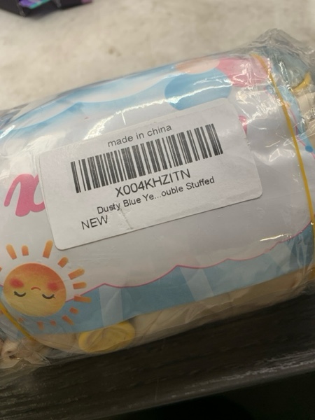 Condition photo showing New/Like New for Dusty Blue Yellow Balloon Arch - Double Stuffed Mustard Yellow Brown Balloons Pastel Blue Beige Pearl Balloon Garland Kit for Baby Shower Bear Birthday Bridal Shower Bee Summer Party Decorations Dusty Blue Yellow Pearl