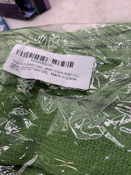 Condition photo showing New/Like New for Tangpan Turtleneck Classic Straw-Rope Pro Pet Dog Sweater Apparel (Green,XXL) 2X-Large (Pack of 1) Green