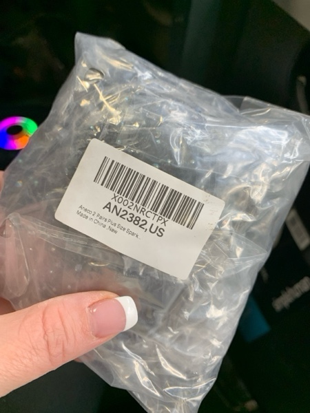 Condition photo showing New/Like New for Aneco 2 Pairs Plus Size Sparkle Diamond Fishnets Sexy Black Tights Cross Mesh Tights Pantyhose Stockings