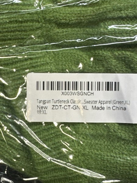 Condition photo showing New/Like New for Tangpan Turtleneck Classic Straw-Rope Pro Pet Dog Sweater Apparel (Green, X-Large, Pack of 1)