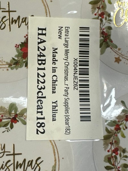 Condition photo showing New/Like New for Extra Large Merry Christmas Stickers 1 Inch 2 Inch 3 Inch Round Gold Foil Waterproof Decal for Envelope Seals Labels Greeting Cards Gift Boxes Journal Decor Party Supplies (clear182)