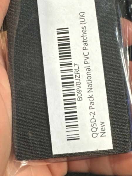 Condition photo showing New/Like New for QQSD United Kingdom UK Flag Patch British Tactical Union Jack Patch - PVC Hook and Loop Fastener Patch