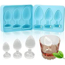 ice cube mold tray novelty - silicone ice cube tray with large thick fun shapes for perfect whiskey cocktails, brandy & juice beverages! 