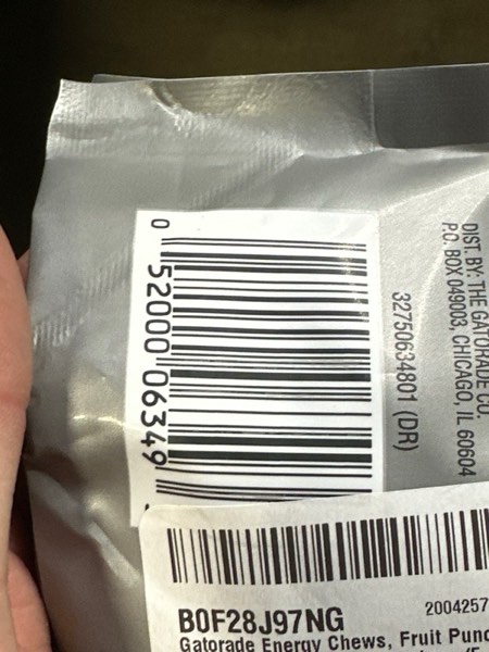 Condition photo showing New/Like New for Gatorade Energy Chews, Fruit Punch, Caffeine Free, B12,100 Calorie Pouches, (5 Pack) Fruit Punch 1 Count (Pack of 5)