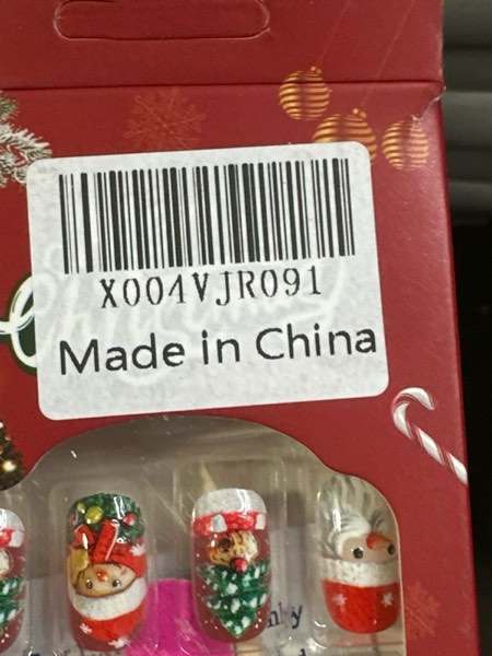 Condition photo showing New/Like New for 24 Pcs Christmas Press on Nails Short Square Santa Claus Fake Nails Cute Christmas Tree Acrylic Nail Fall Winter Xmas Glitter Design False Nails Full Cover Artificial Stick on Nail for Women Christmas Medium Nails 46
