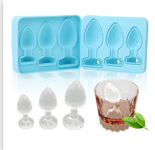create unique drinks with our ice cube mold tray novelty: silicone ice cube tray in large thick shapes for whiskey, cocktails, brandy & juices! (blue)