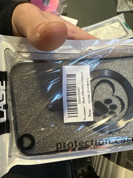 Condition photo showing New/Like New for for iPhone 15 Pro Max Case, Glitter Clear Cute Paw Love Heart, Compatible with MagSafe, Strong Magnetic Full Camera Lens Protection Cover, Soft Slim Bling Phone Case 6.7" - Black Black for iphone 15 Pro Max 6.7" (3 Lenses)